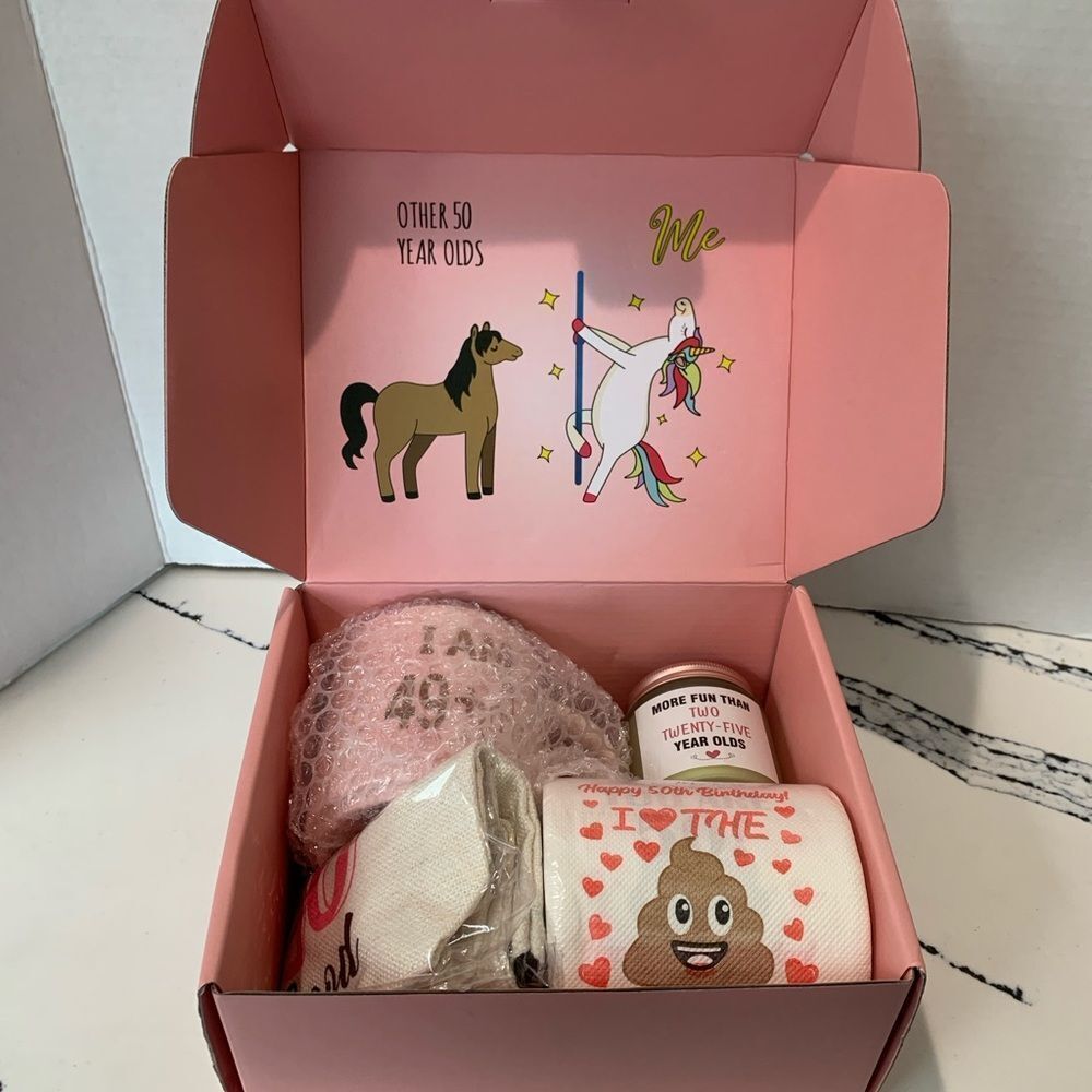 50th Birthday Humorous Unicorn and Horse      Gift Box